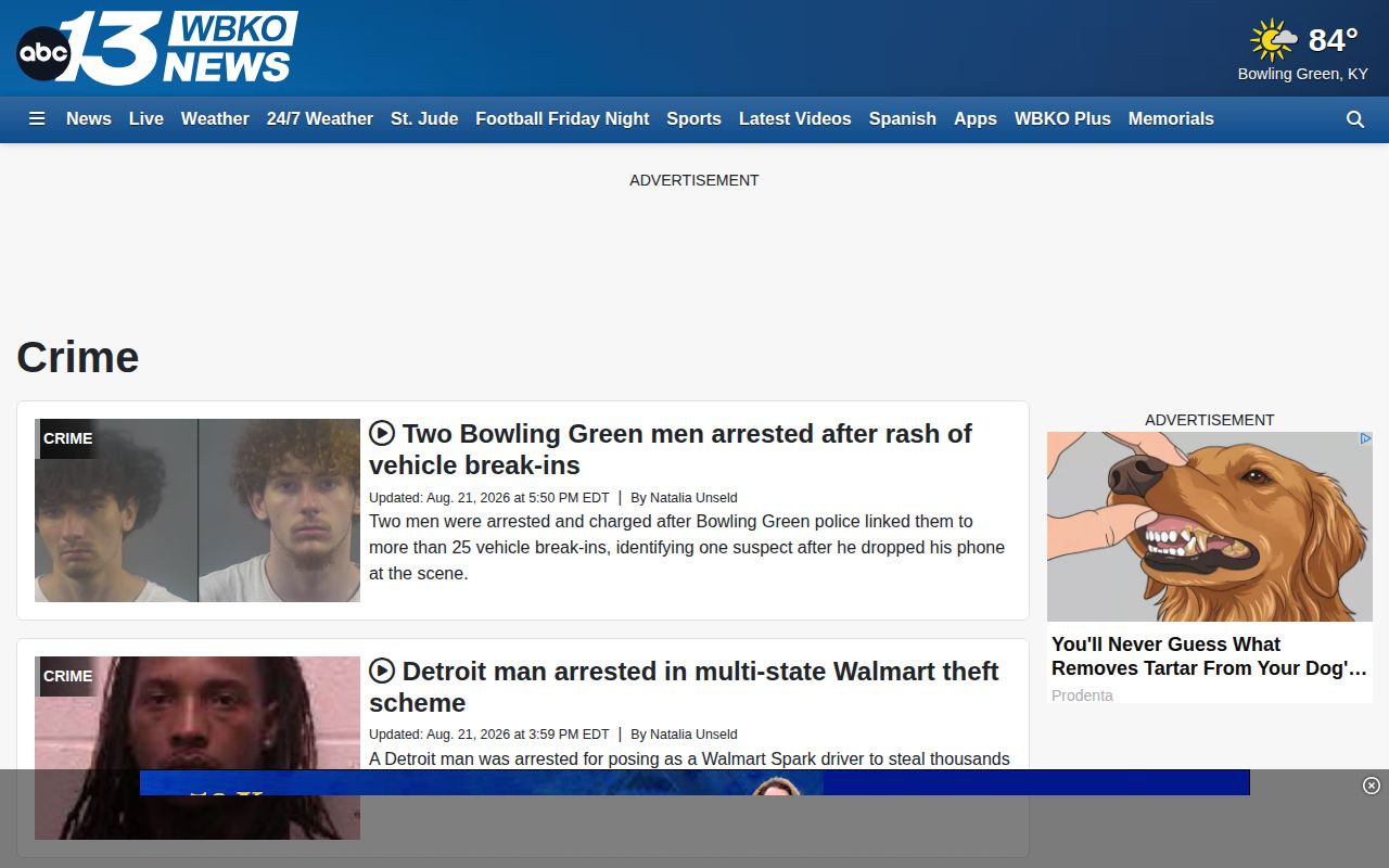 WBKO regional crime section covering Simpson County arrest news